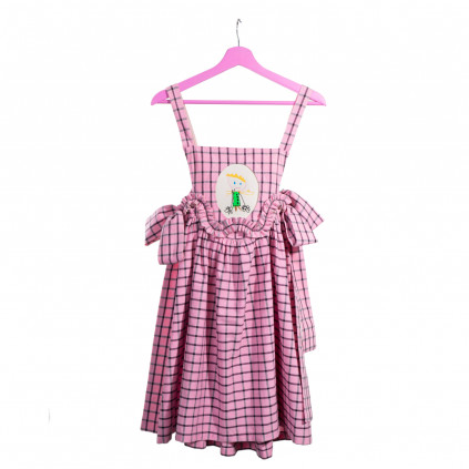 Children's dress with removable embroidery